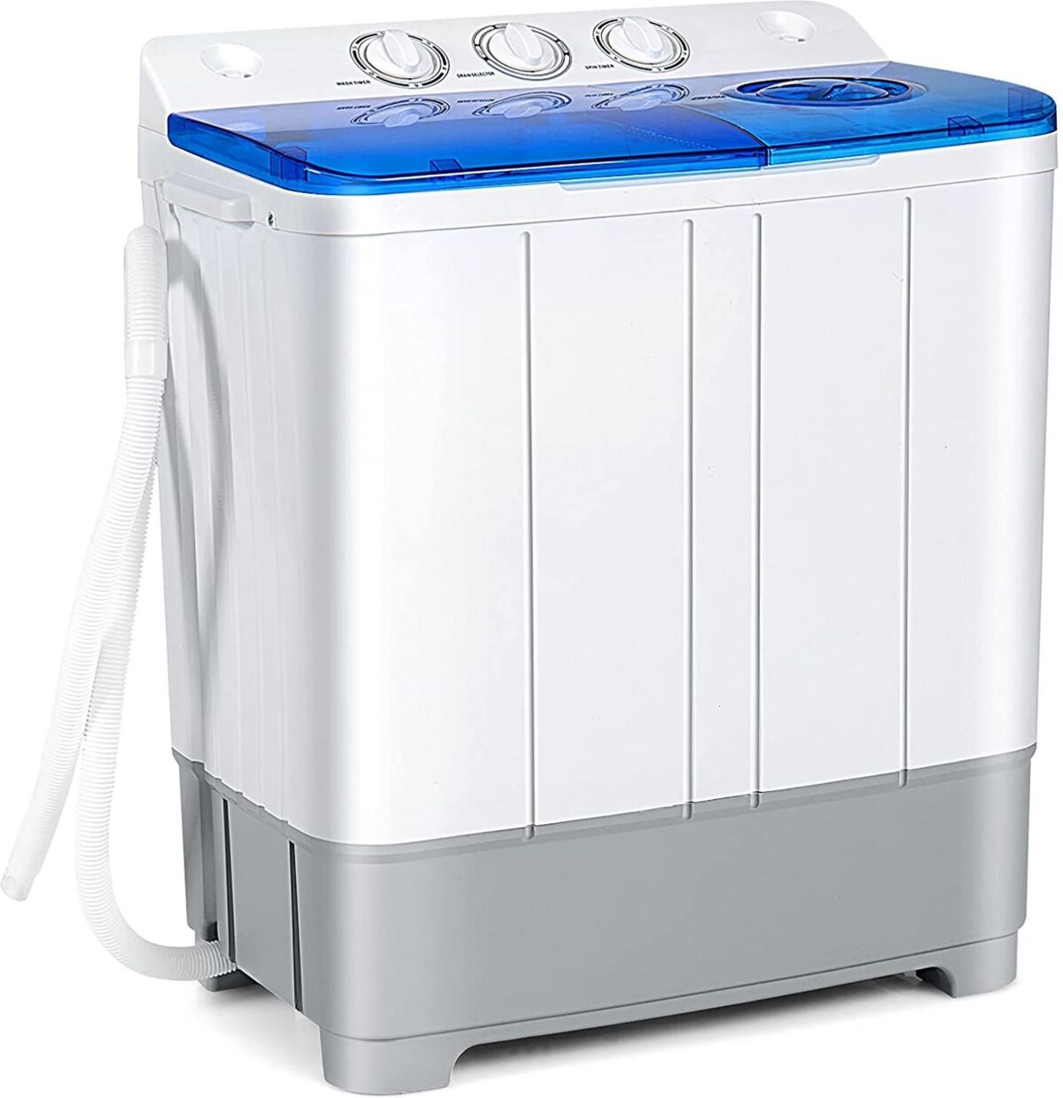 Costway Portable Twin Tub Washing Machine Washer(13.2lbs) & Spinner (8.8lbs) - Blue