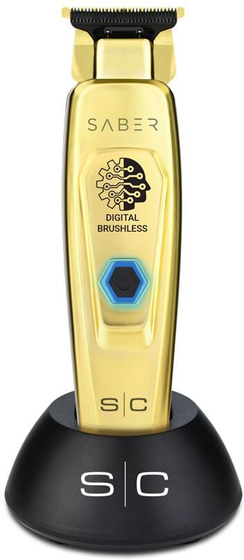 StyleCraft Professional Saber Professional Full Metal Body Digital Brushless Motor Cordless Hair Trimmer - Gold-Tone