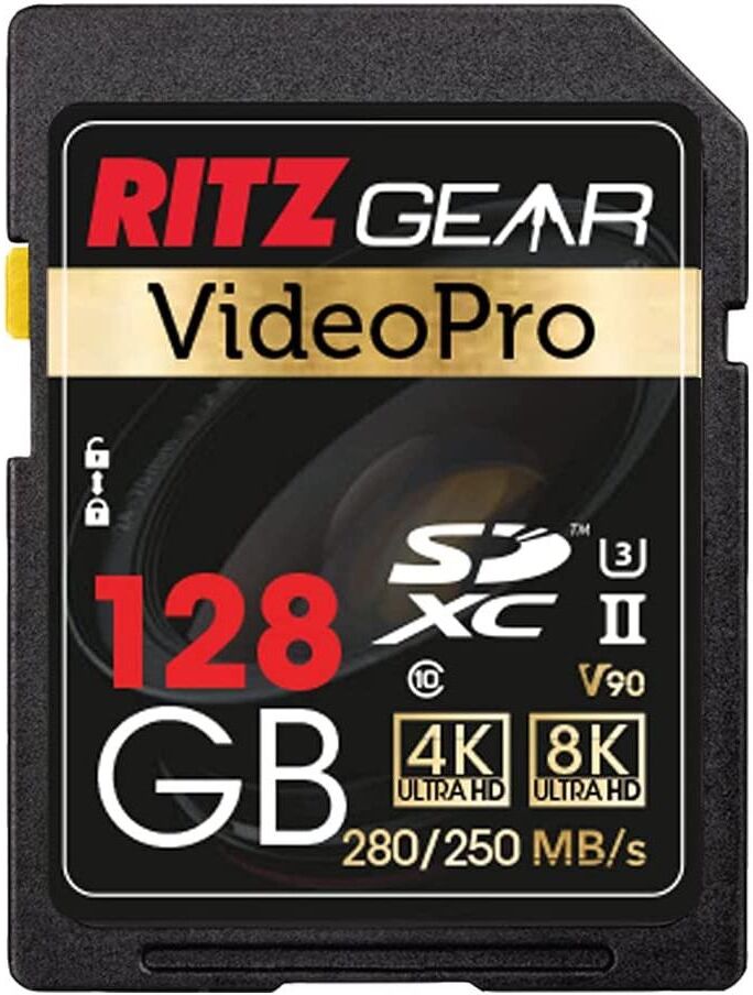 Ritz Gear Extreme Performance Video Pro 128GB 4K 8K Full Hd Sd Card - Black