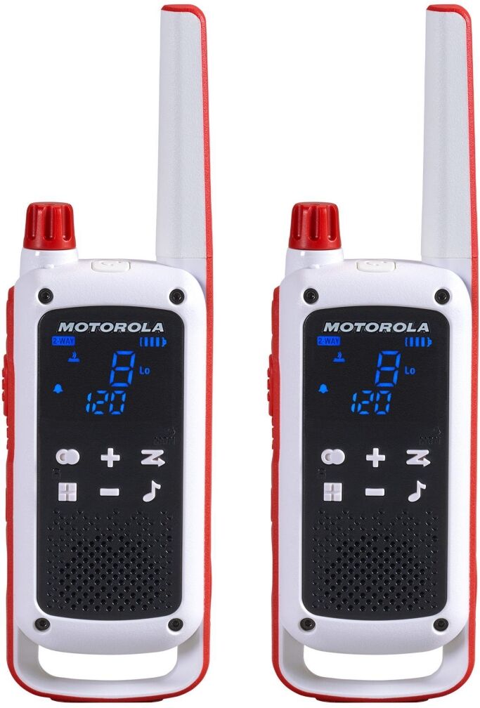 Motofrs Motorola Solutions T478 35 mi. Red Cross Emergency Preparedness Two-Way Radio w/Charging Dock 2-Pack - White