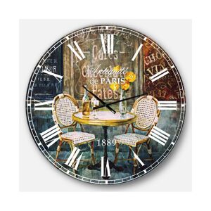Designart Traditional Oversized Metal Wall Clock - 36 x 36 - Brown