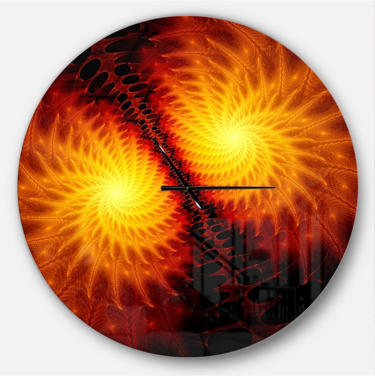 Design Art Designart Oversized Modern Round Metal Wall Clock - 36 x 36 - Orange