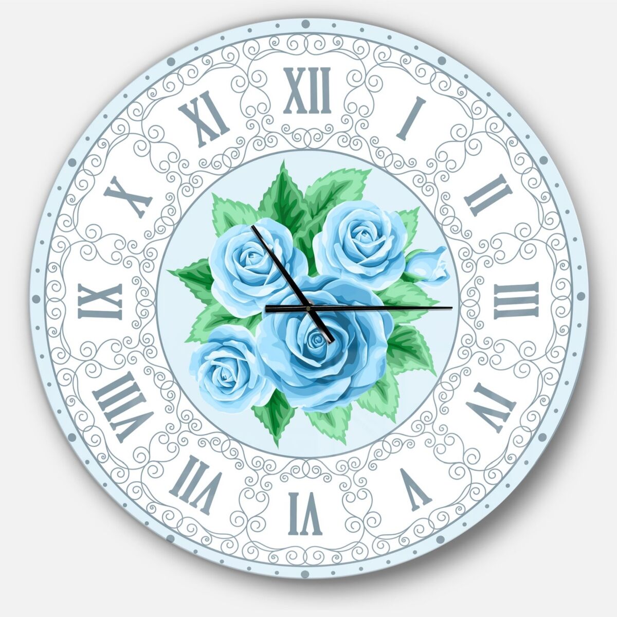 Design Art Designart Oversized Contemporary Round Metal Wall Clock - 36 x 36 - Blue