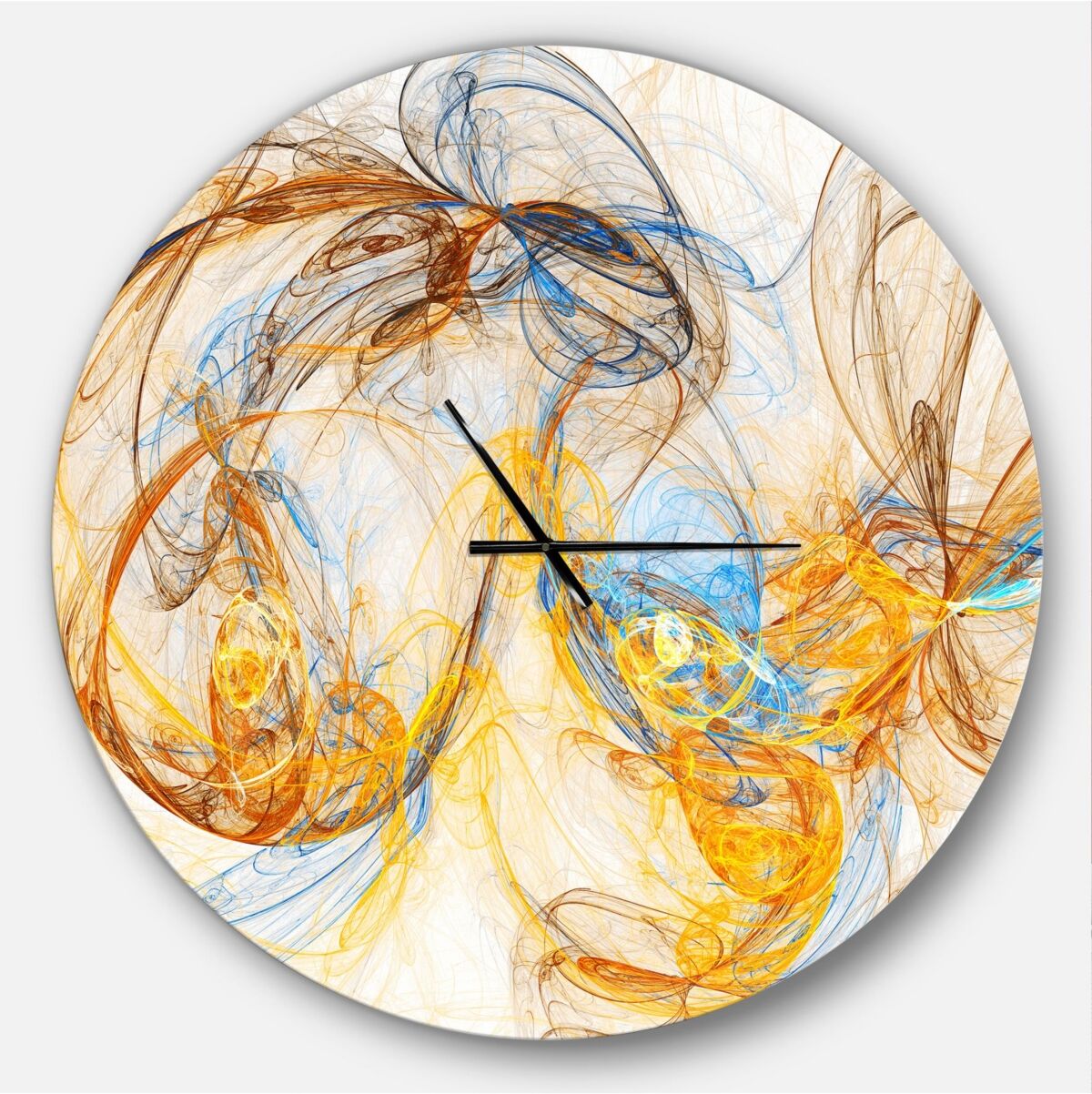 Design Art Designart Oversized Modern Round Metal Wall Clock - 36 x 36 - Yellow