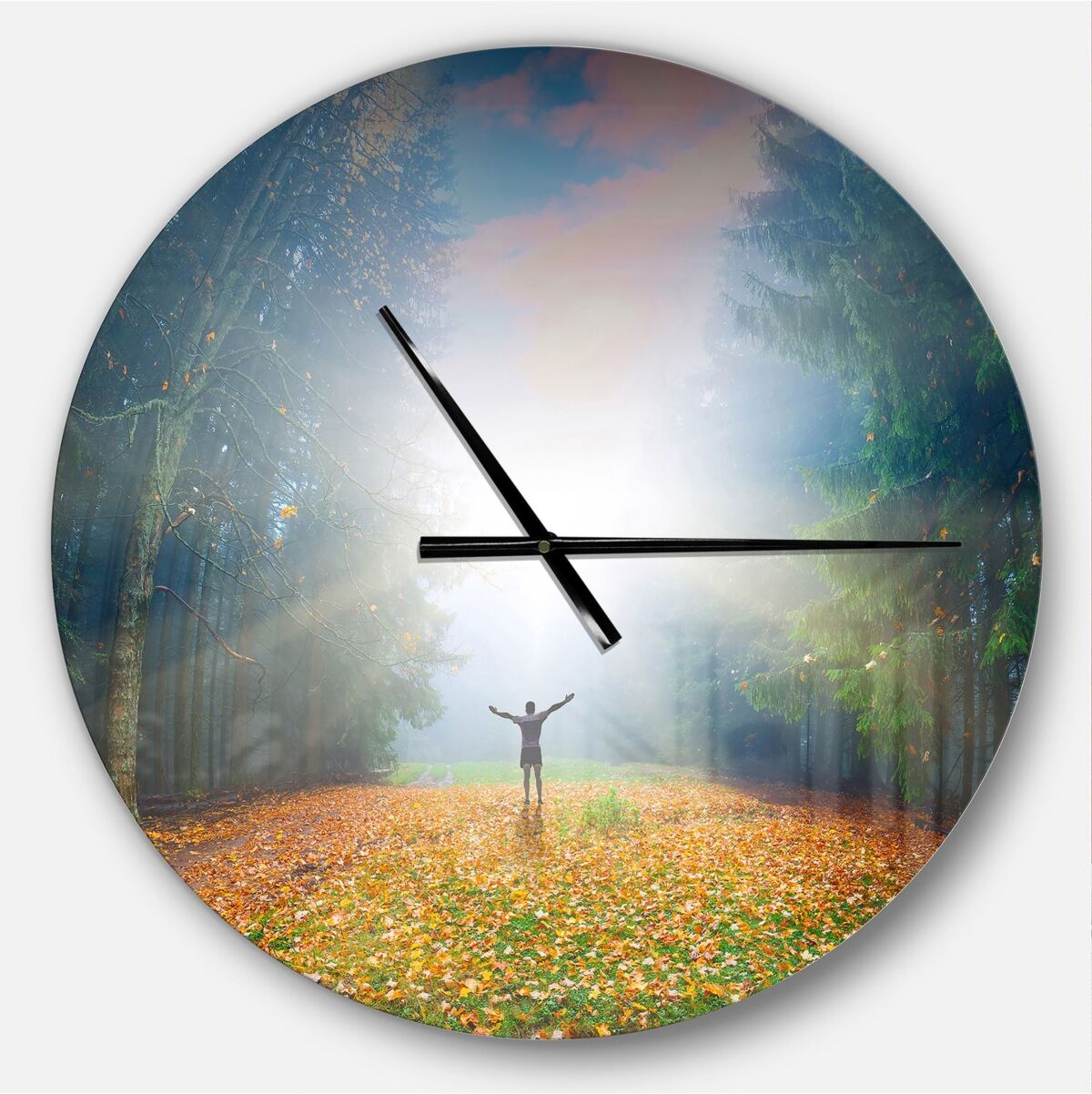 Design Art Designart Oversized Landscapes Round Metal Wall Clock - Multicolor