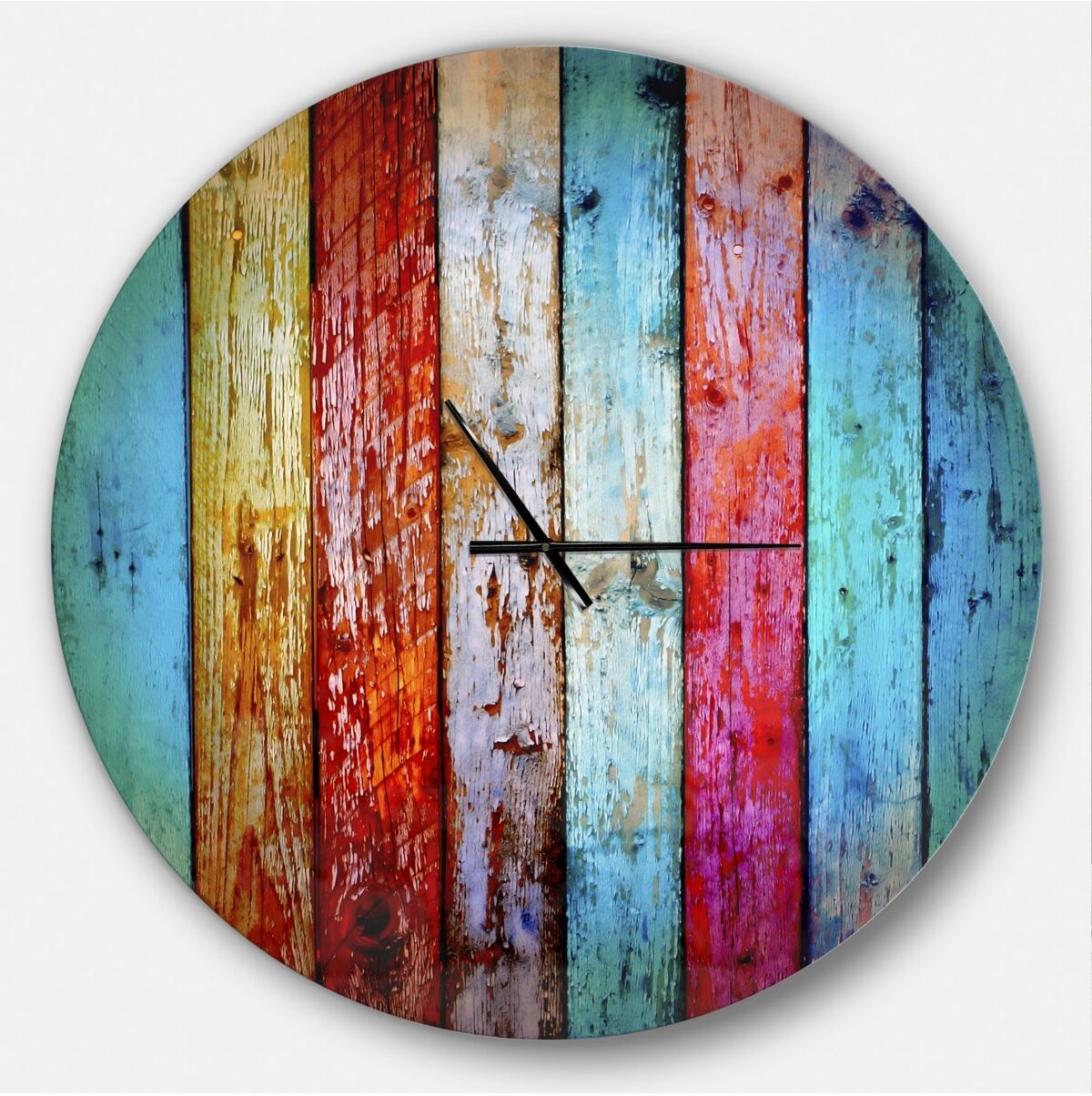 Design Art Designart Oversized Modern Round Metal Wall Clock - 36 x 36 - Red