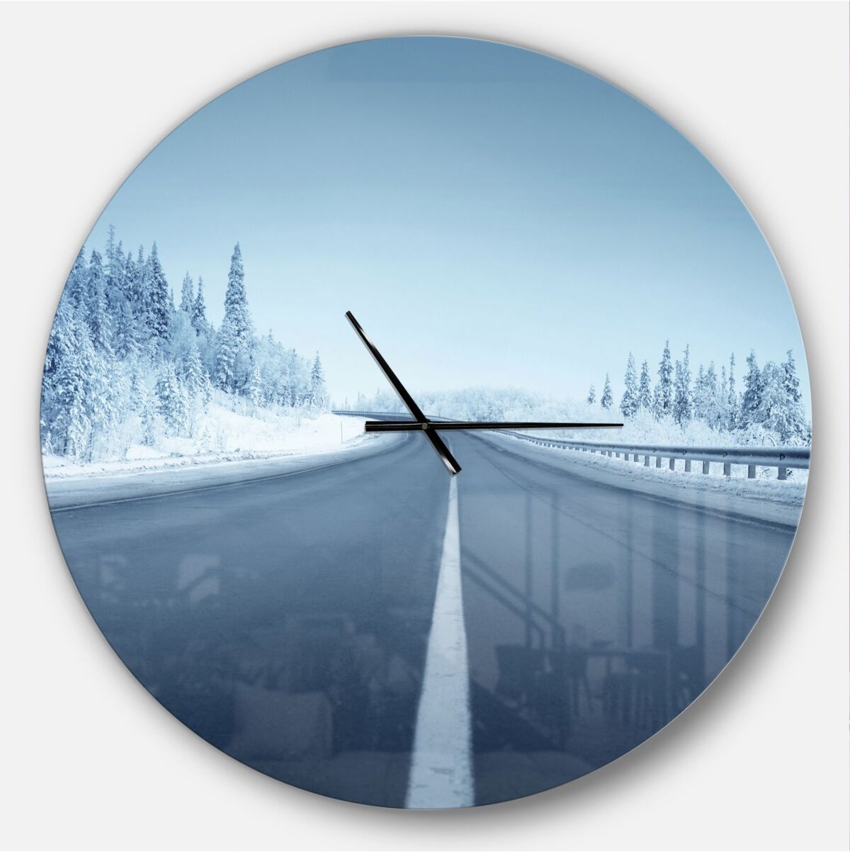 Design Art Designart Oversized Landscapes Round Metal Wall Clock - 36 x 36 - Blue