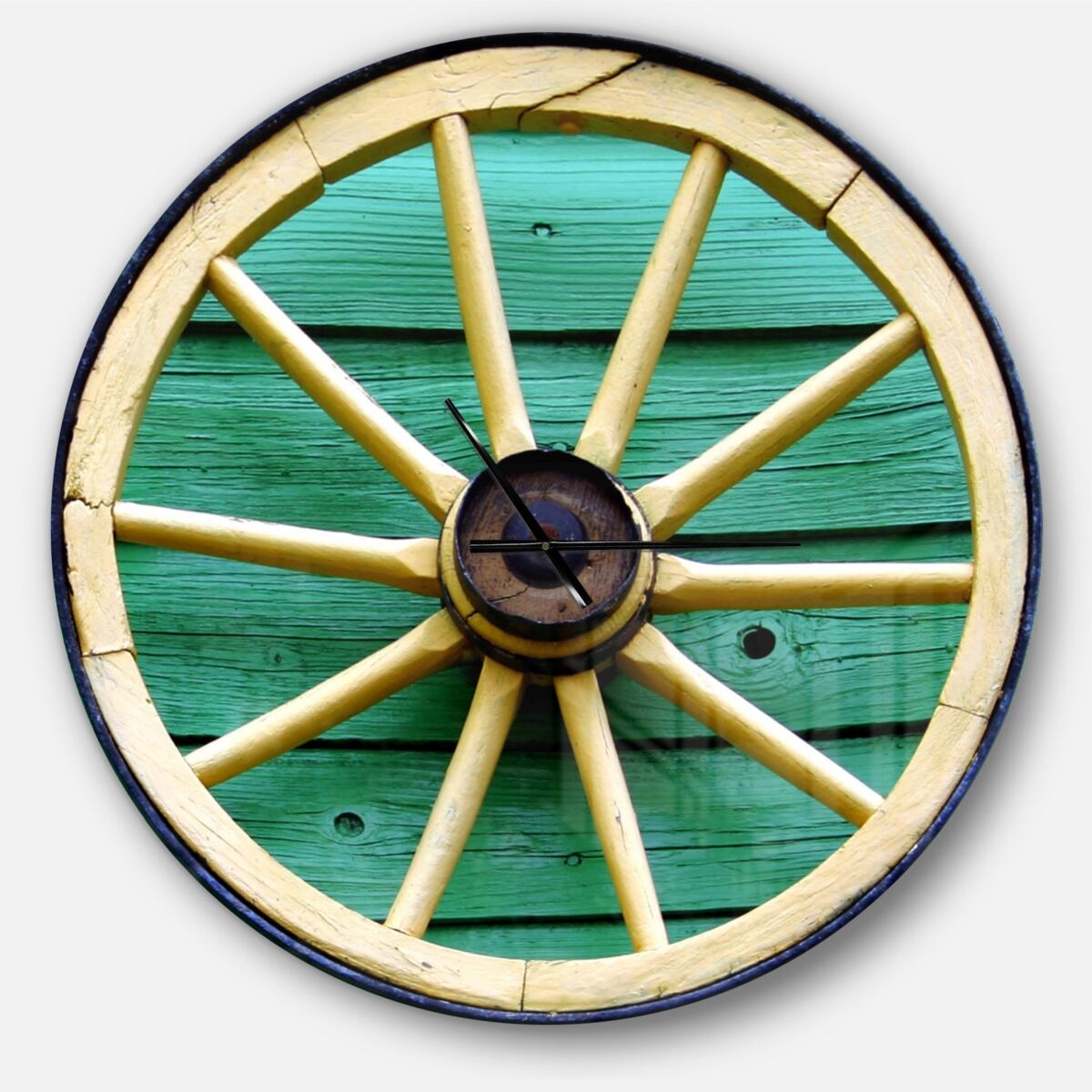 Design Art Designart Oversized Farmhouse Round Metal Wall Clock - 36 x 36 - Turquoise