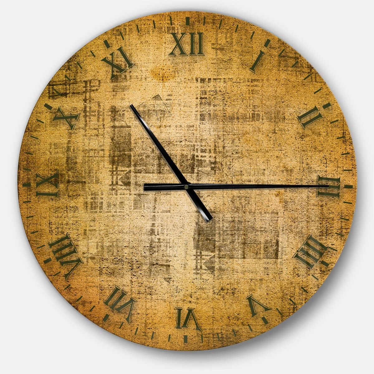 Design Art Designart Oversized Rustic Round Metal Wall Clock - Bronze