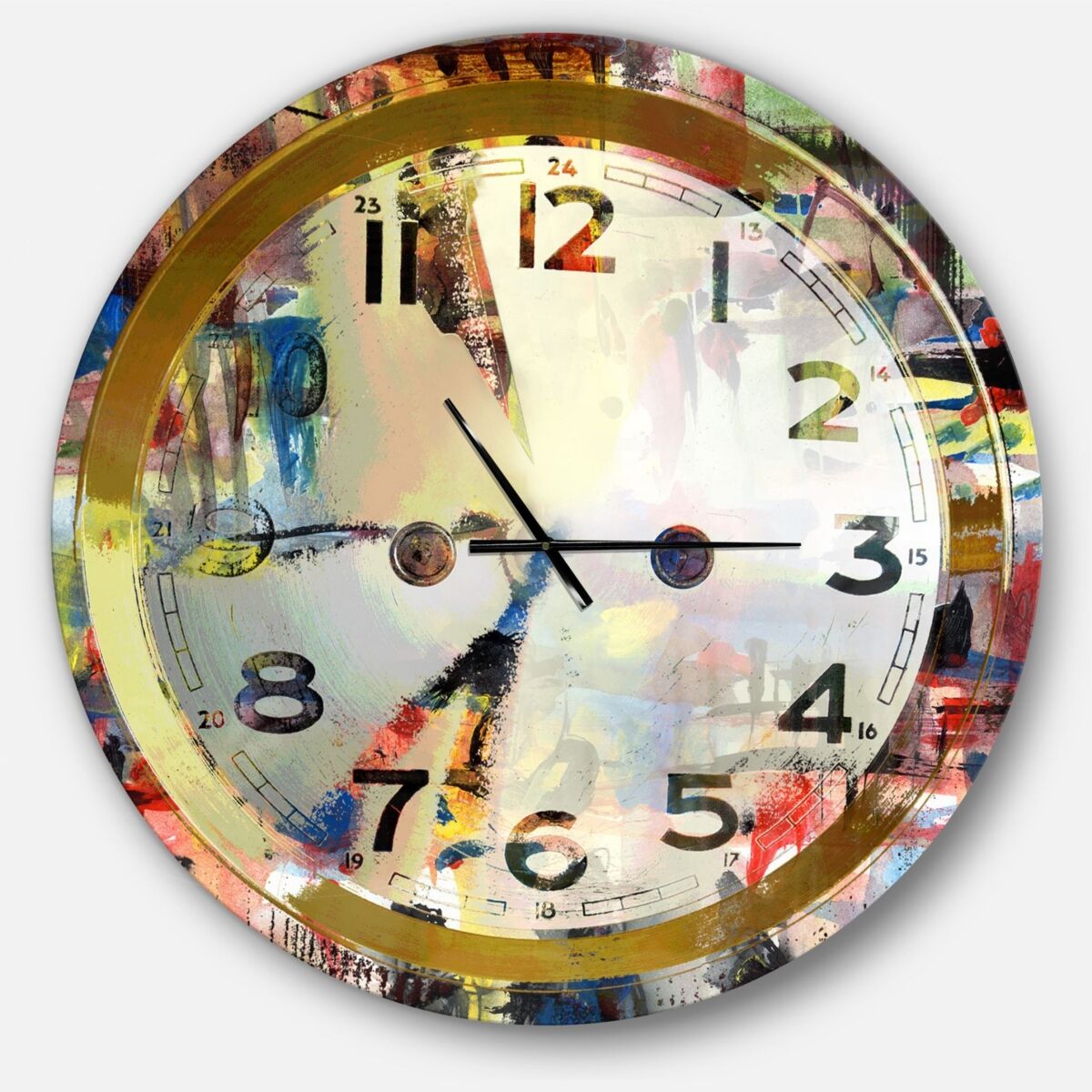 Design Art Designart Oversized Modern Round Metal Wall Clock - 36 x 36 - Red