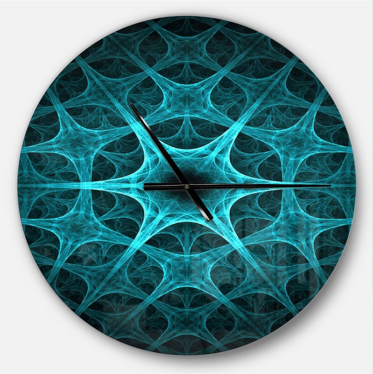 Design Art Designart Oversized Modern Round Metal Wall Clock - Black