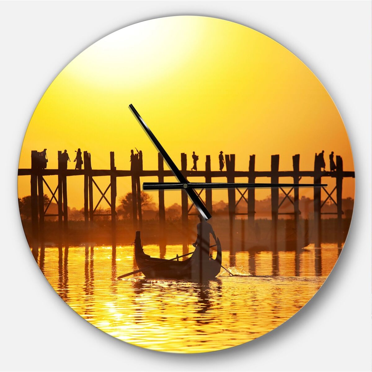 Design Art Designart Oversized Coastal Round Metal Wall Clock - Yellow