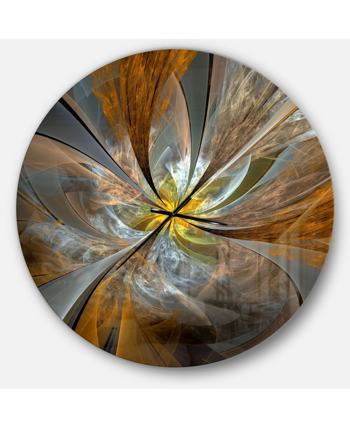 Design Art Designart Oversized Modern Round Metal Wall Clock - 36 x 36 - Yellow