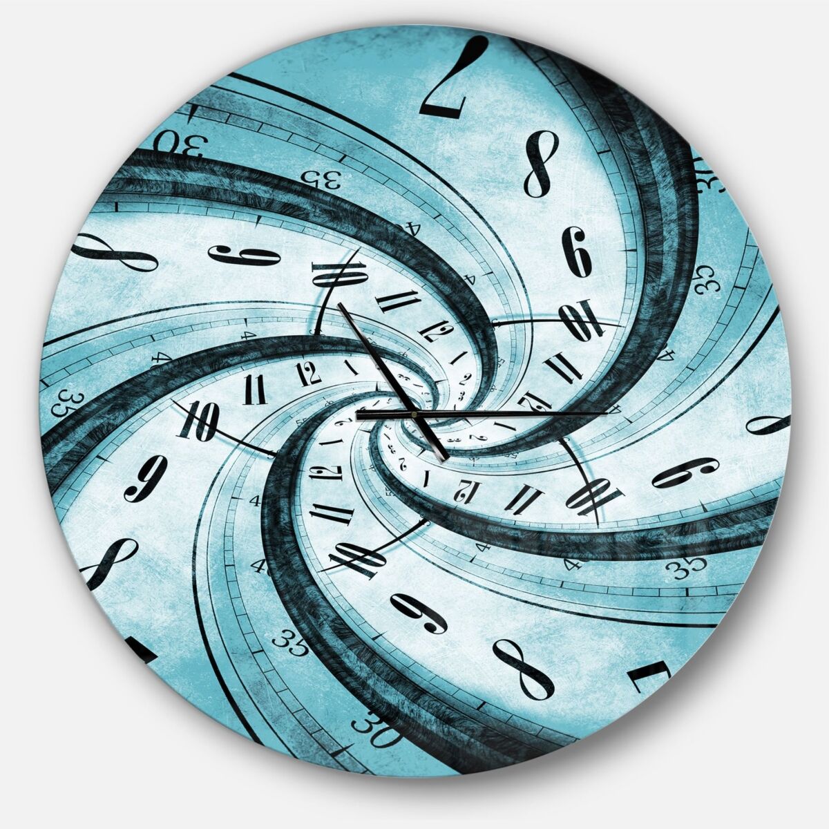 Design Art Designart Oversized Contemporary Round Metal Wall Clock - 36 x 36 - Blue