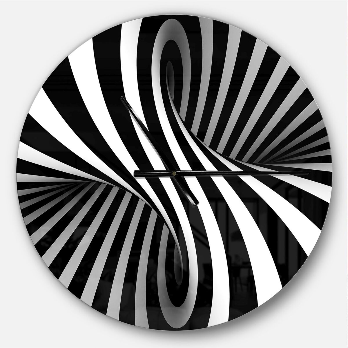 Design Art Designart Oversized Modern Round Metal Wall Clock - Black