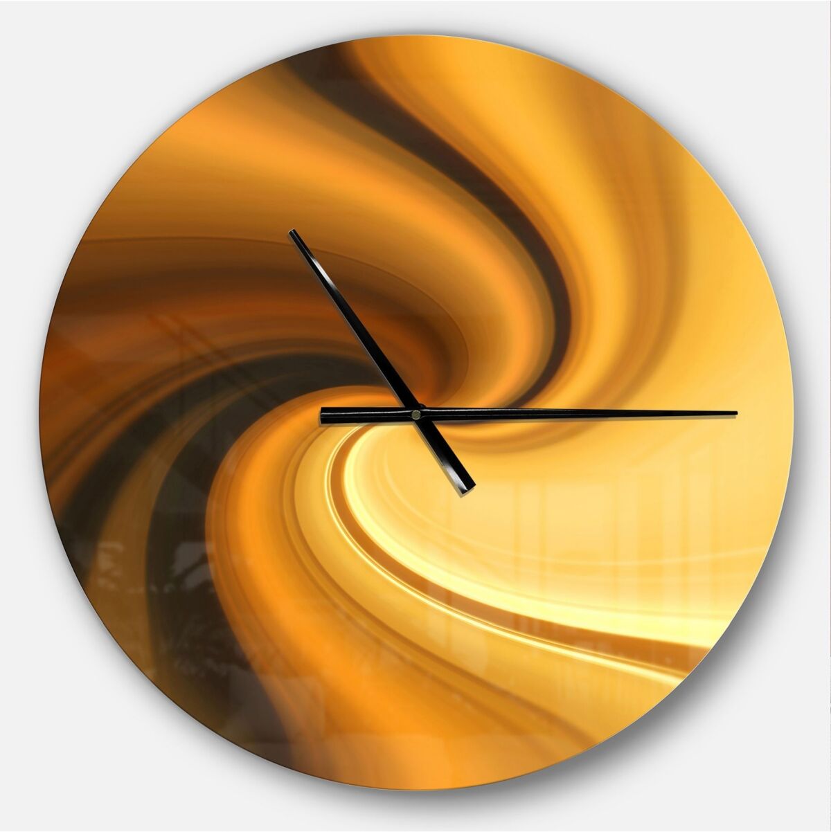 Design Art Designart Oversized Modern Round Metal Wall Clock - Brown