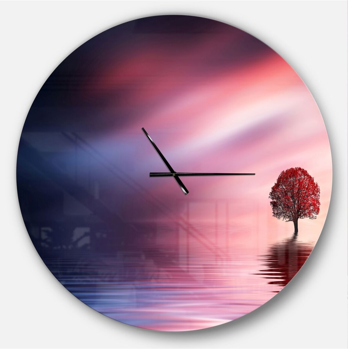 Design Art Designart Oversized Landscapes Round Metal Wall Clock - 36 x 36 - Multicolor