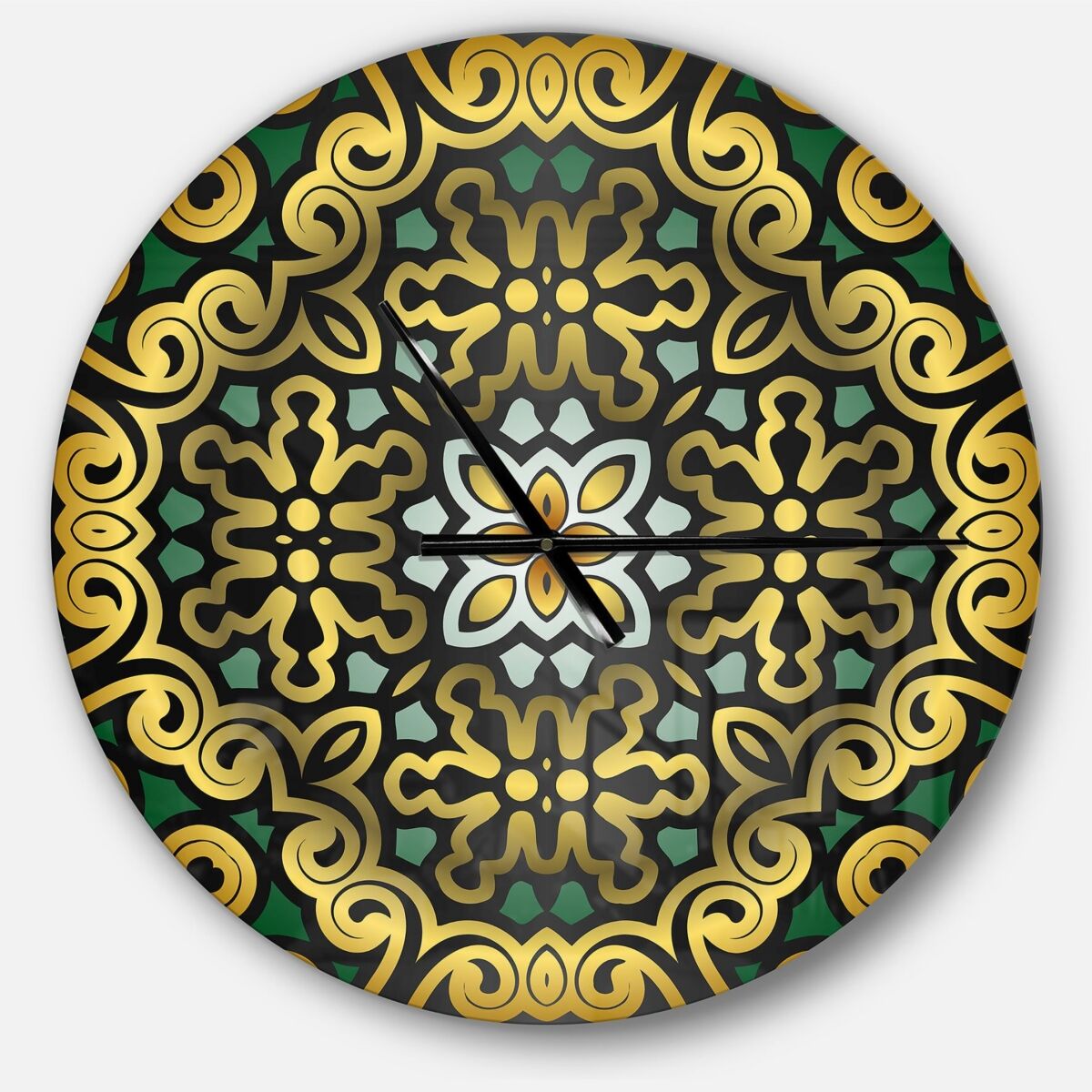 Design Art Designart Oversized Contemporary Round Metal Wall Clock - Gold