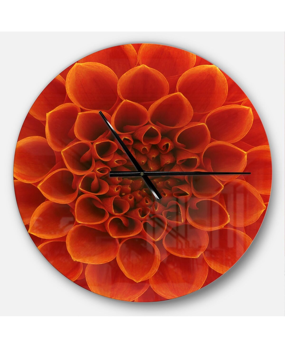 Design Art Designart Oversized Floral Round Metal Wall Clock - Yellow
