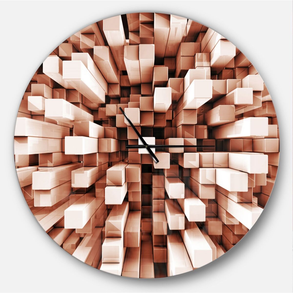 Design Art Designart Oversized Modern Round Metal Wall Clock - 36 x 36 - Brown