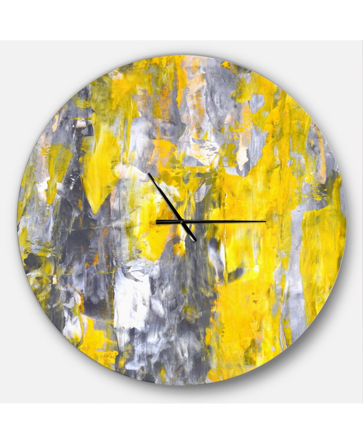 Design Art Designart Oversized Modern Round Metal Wall Clock - 36 x 36 - Yellow
