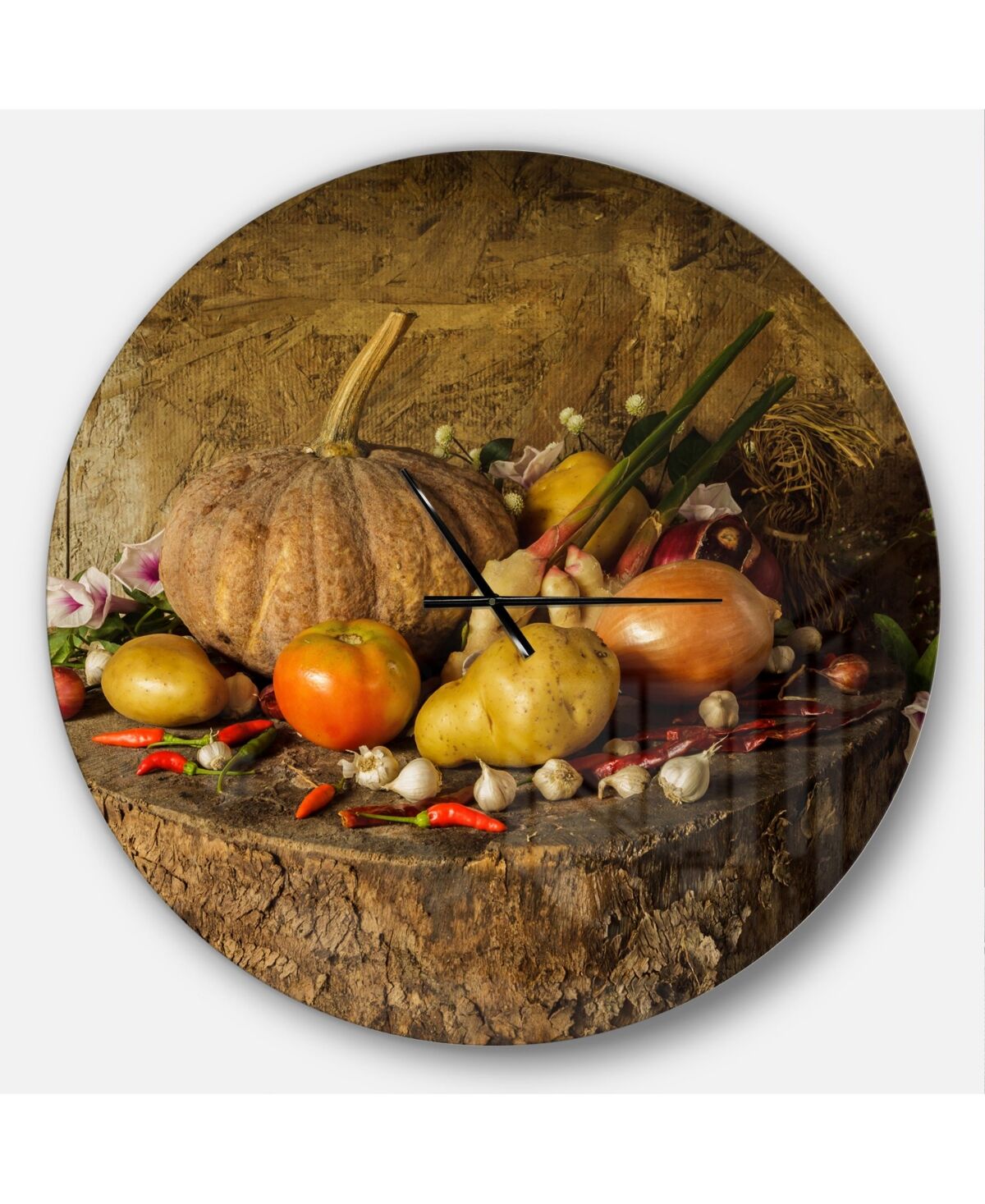 Design Art Designart Oversized Food Round Metal Wall Clock - 36 x 36 - Brown