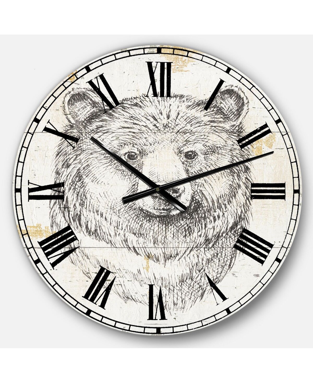 Designart Wildlife Animal Oversized Metal Wall Clock - Gray