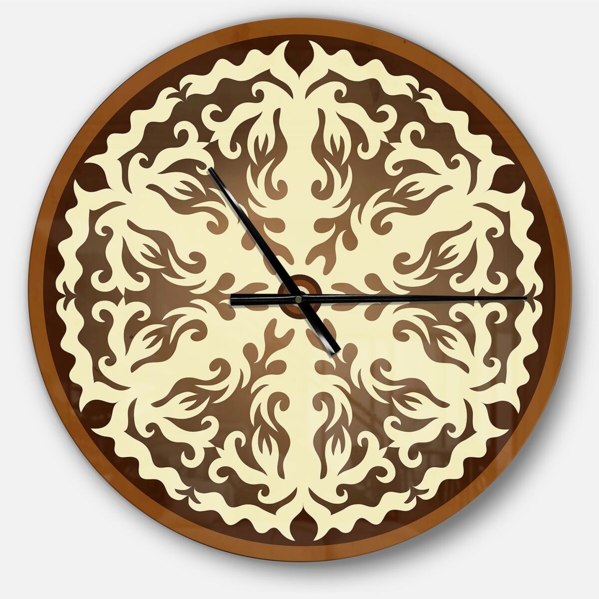 Design Art Designart Oversized Contemporary Round Metal Wall Clock - Dark Brown