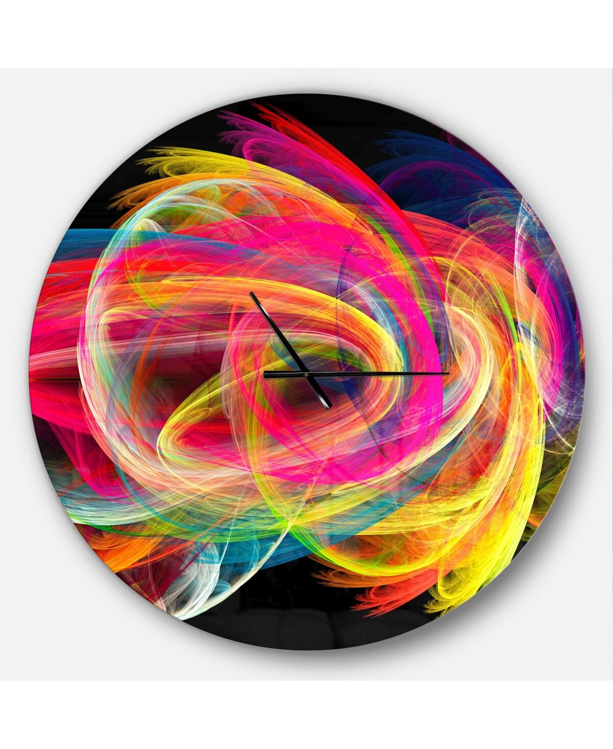 Design Art Designart Oversized Modern Round Metal Wall Clock - 36 x 36 - Black