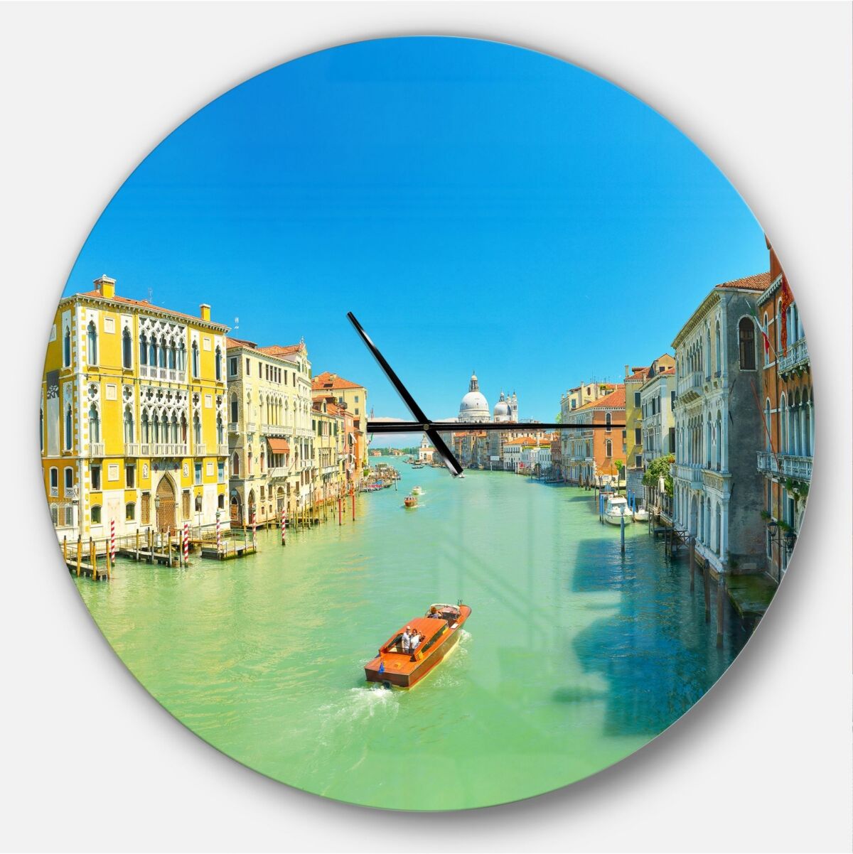 Design Art Designart Oversized Coastal Round Metal Wall Clock - 36 x 36 - Green