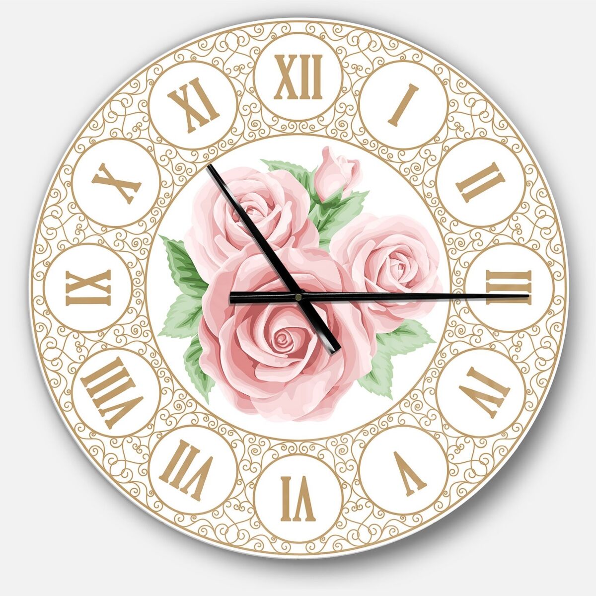 Design Art Designart Oversized Contemporary Round Metal Wall Clock - Pink