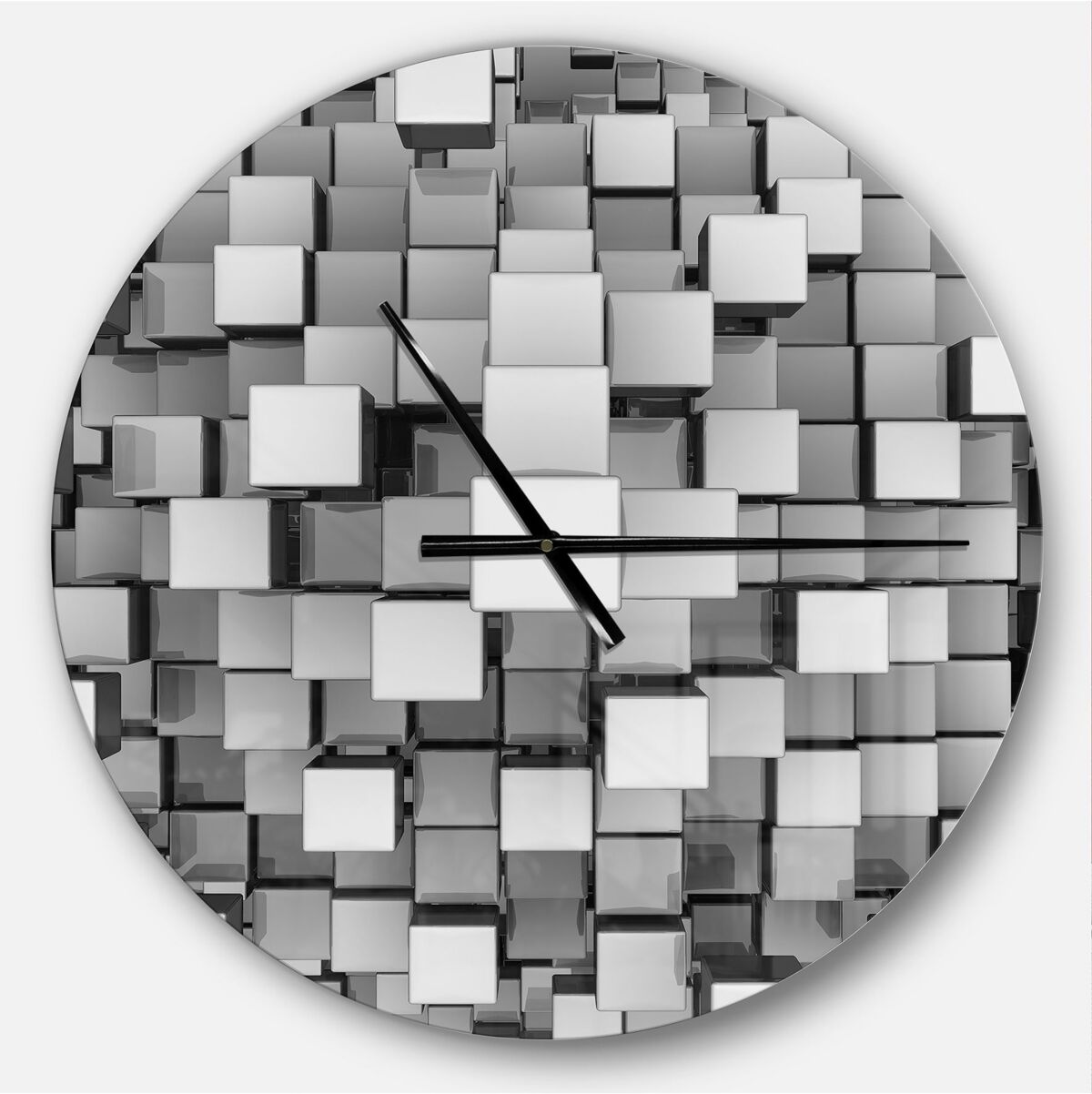 Design Art Designart Oversized Modern Round Metal Wall Clock - Silver