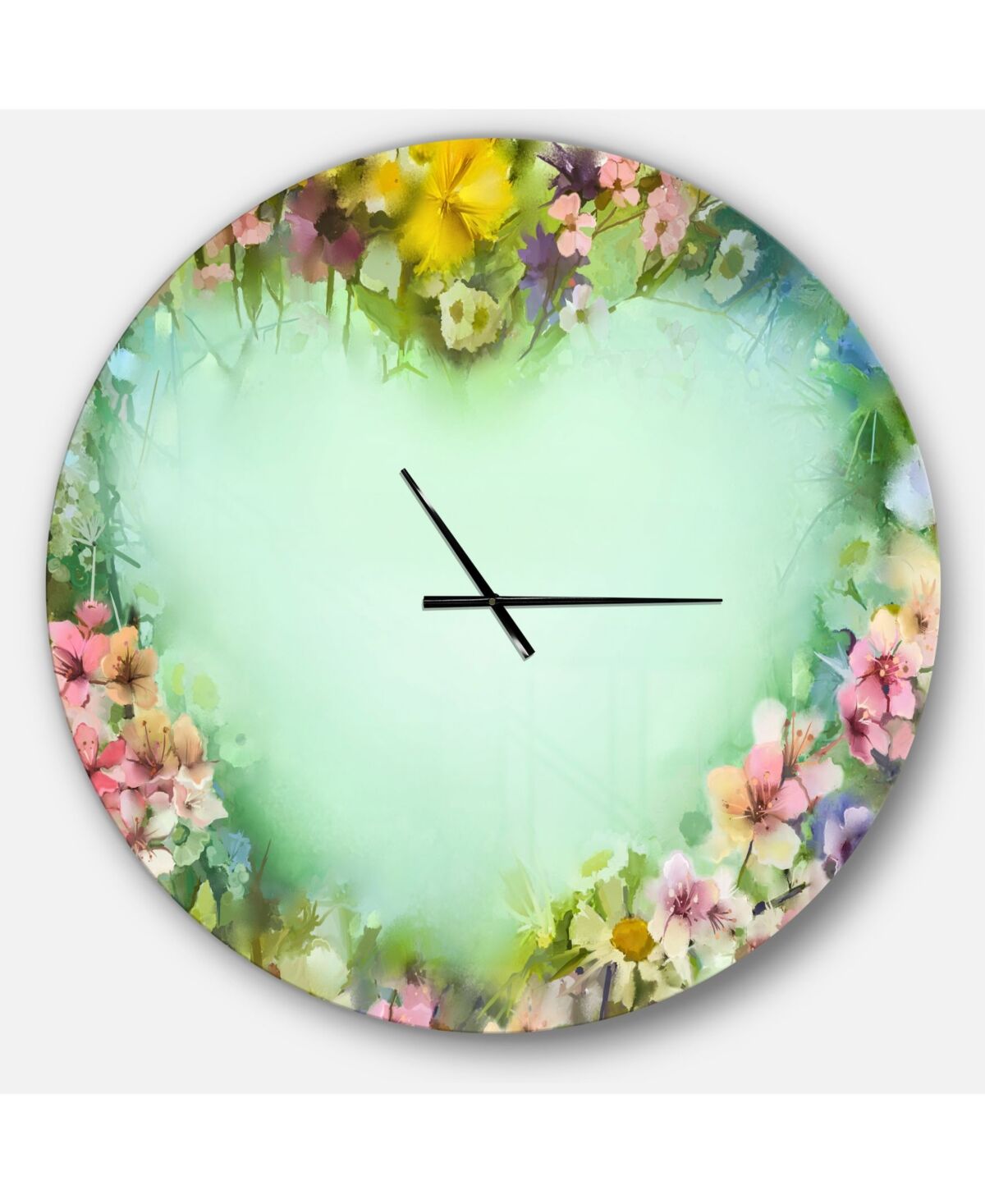 Design Art Designart Oversized Traditional Round Metal Wall Clock - 36 x 36 - Green
