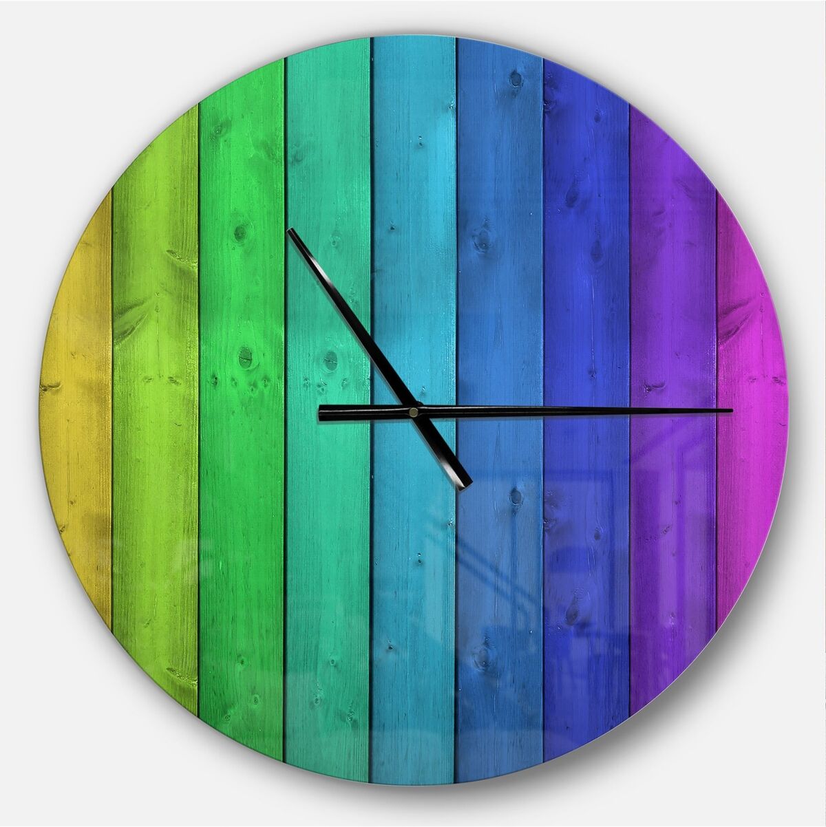 Design Art Designart Oversized Modern Round Metal Wall Clock - Multicolor