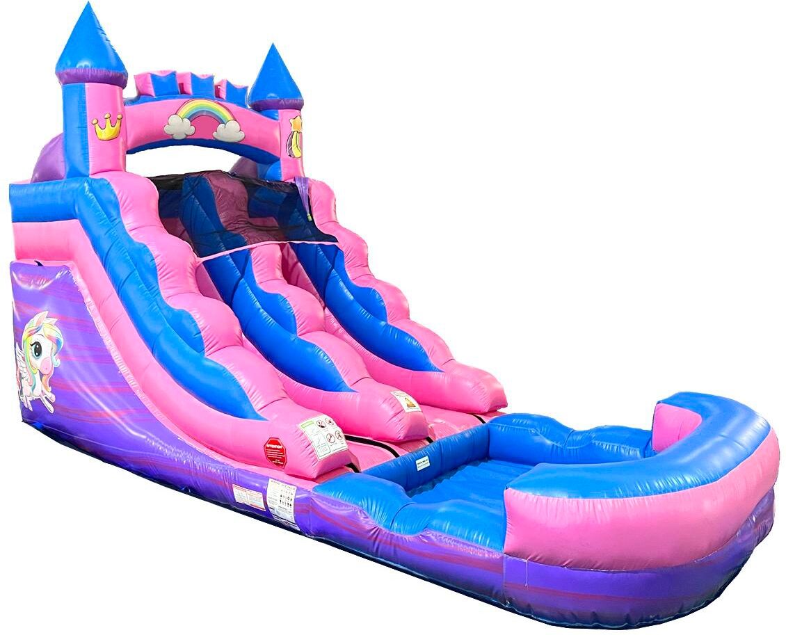 Pogo Bounce House Inflatable Water Slide for Kids (Without Blower) - 21' x 9' x 12' Foot Backyard Inflatable Slide for Summer Fun - Slide with Water P