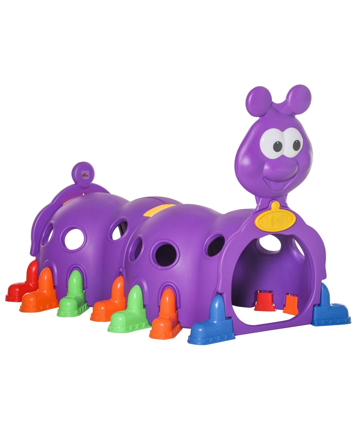 Qaba Kids Play Structure Caterpillar Design Climbing and Crawling Purple - Purple