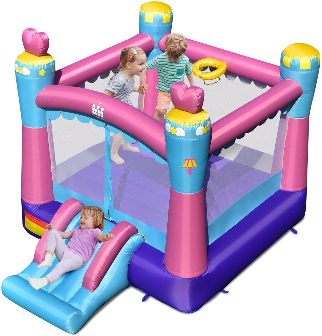 Costway Inflatable Bounce House 3-in-1 Princess Theme Inflatable Castle without Blower - Pink