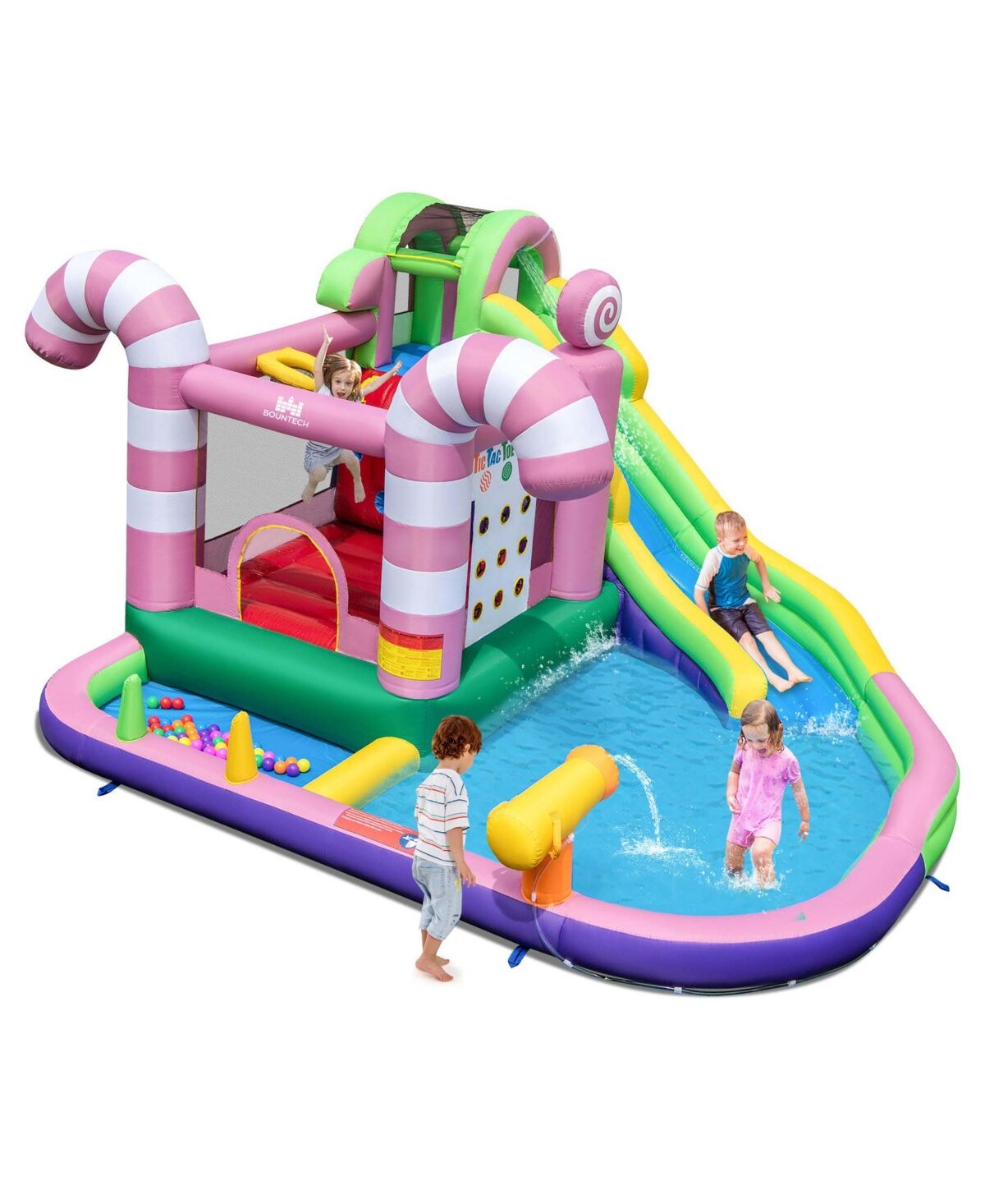 Costway 9-in-1 Inflatable Bounce House Sweet Candy Water Slide Park Pool without Blower - Assorted pre-pack