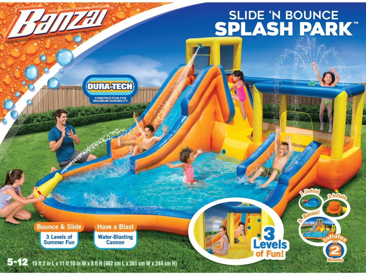 Banzai Inflatable Slide 'N Bounce Splash Park Water Park - Open Misce