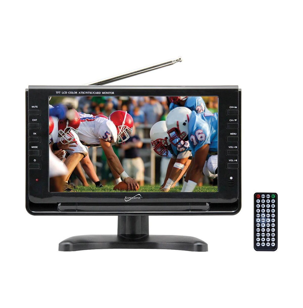 Supersonic 9 inch Portable Widescreen Lcd Tv with Tuner - Black