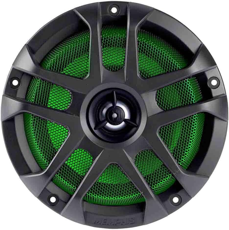 Memphis Audio 6.5 inch 2-Way 100W Powersports Speakers w/ Led Lights (Pair) - Black