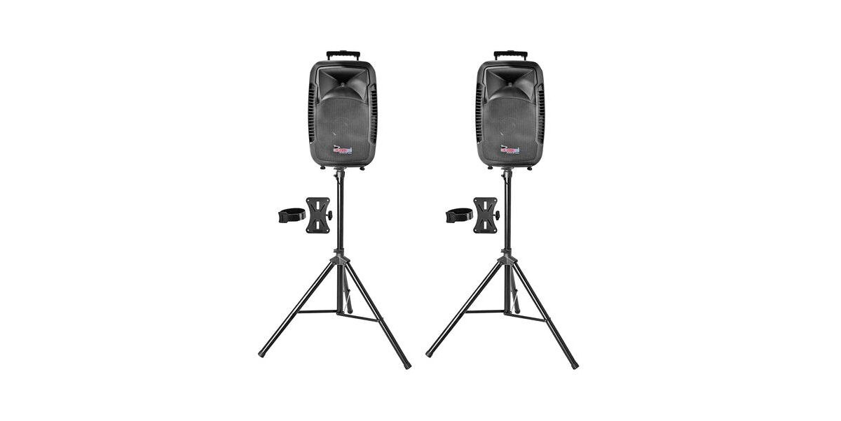 5 Core Dj Speakers 2 Pieces 15 Inch Pa Speaker System 250W Rms Indoor Outdoor Pa System Tough Abs Cabinet Speakon Connection 8 Ohm -Pc Ss 2PCS - Black
