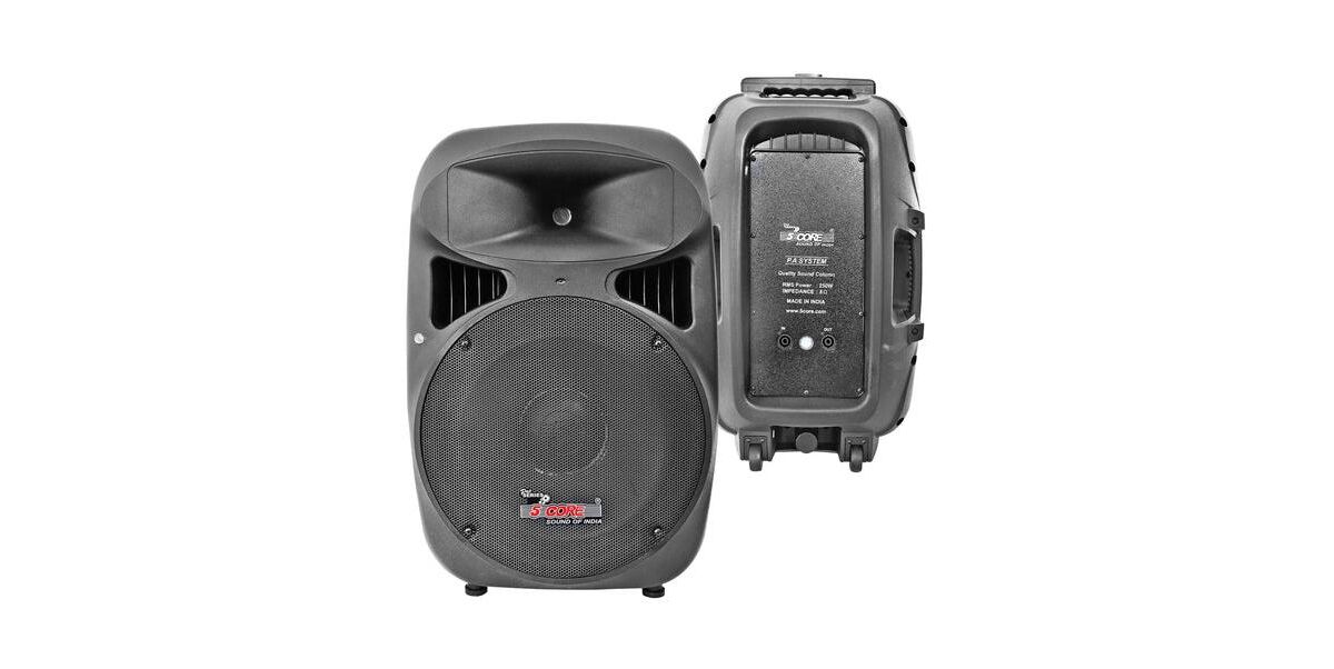 5 Core Dj speakers 15 Inch Pa Speaker System 250W Rms Pa system Tough Abs Cabinet Speakon Connection 8 Ohm Portable Sound System w Subwoofer - Pc 15 -