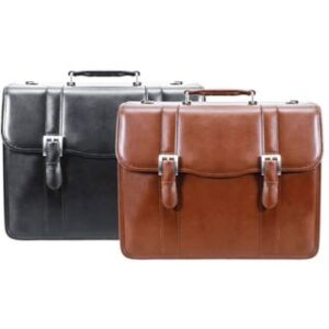 Mcklein V Series Flournoy Leather Double Compartment Laptop Briefcase Collection