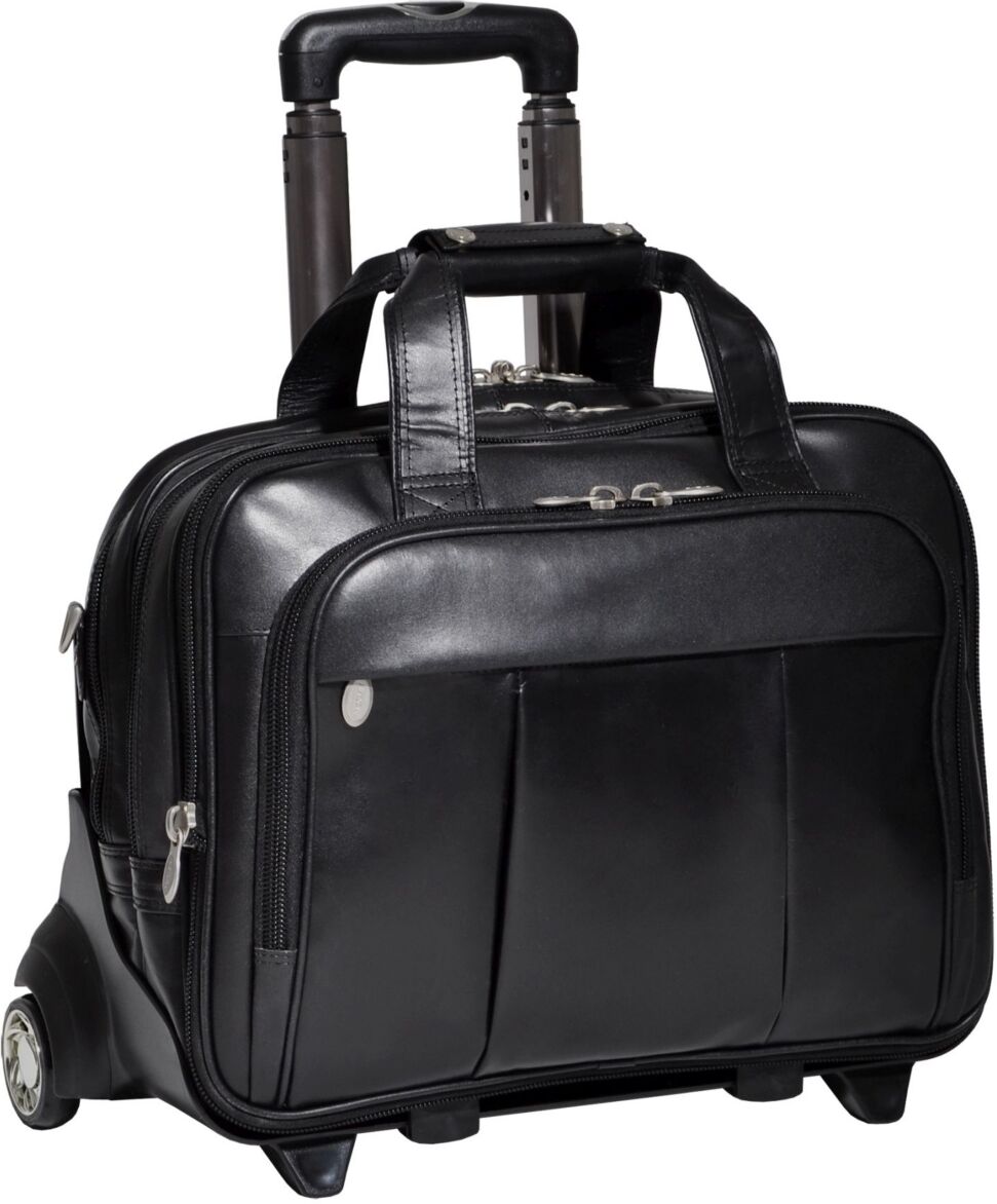 Mcklein Damen Patented Detachable -Wheeled Laptop Briefcase - Black