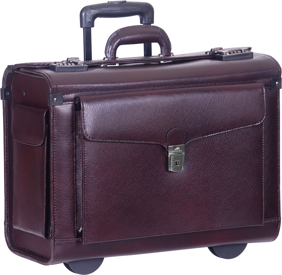 Mancini Business Collection Wheeled Laptop Catalog Case - Burgundy