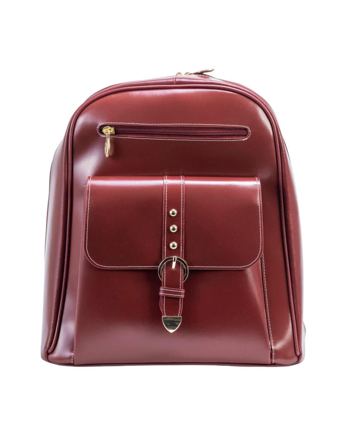 McKlein Madison Leather Business Laptop Tablet Backpack - Red