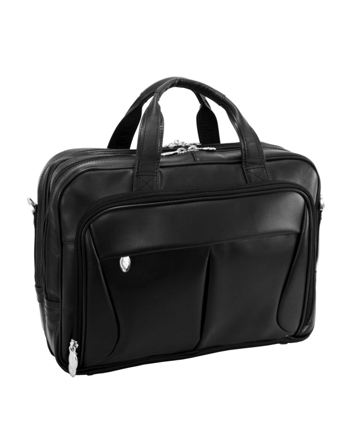 Mcklein Pearson Expandable Double Compartment Laptop Briefcase - Black