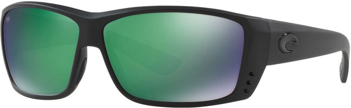 Costa Del Mar Polarized Sunglasses, Cat Cay Polarized 61 - BLACK BLACK/GREEN MIR POL