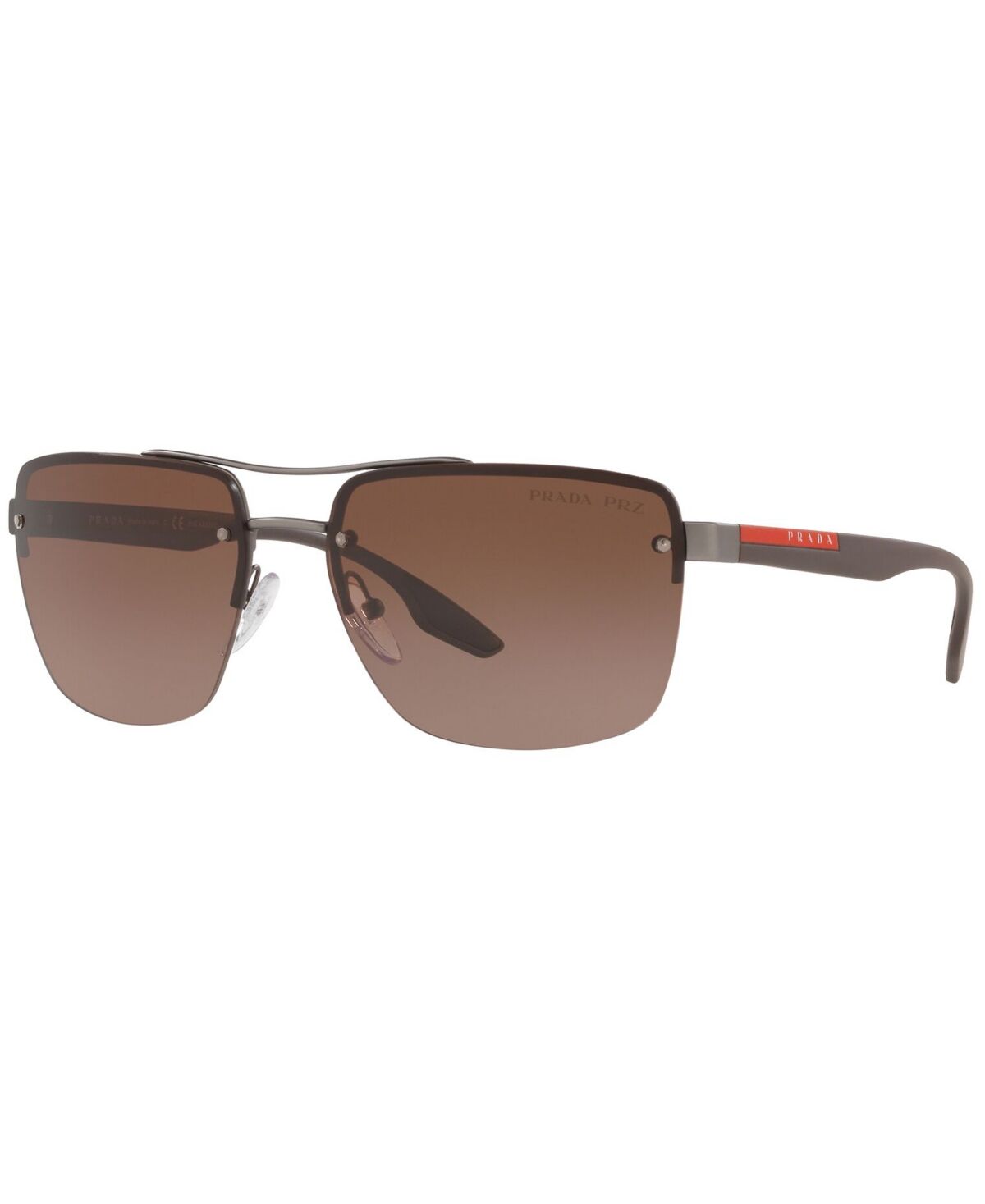 Prada Linea Rossa Men's Polarized Sunglasses, Ps 60US 62 Lifestyle - GUNMEAL RUBBER/POLAR BROWN GRADIENT